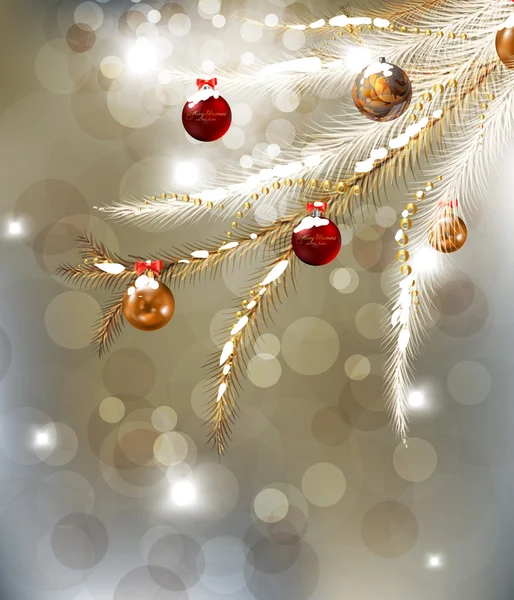 Noel arkaplanı, takılar ve Noel ağacı.