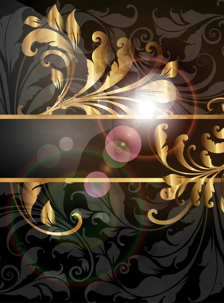 Banner dorado negro de verano — Vector de stock