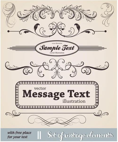 Vector set: calligraphic design elements and page decoration — Stock Vector