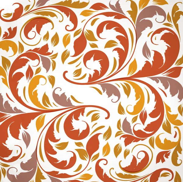 Nahtlose Tapete mit floralem Ornament mit Blättern und Blumen für Vintage-Design, Vektor-Retro-Hintergrund — Stockvektor