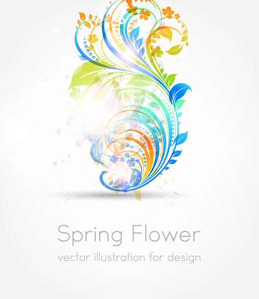 Hand Drawn floral background with flowers, greeting vector card for retro design — Stock Vector