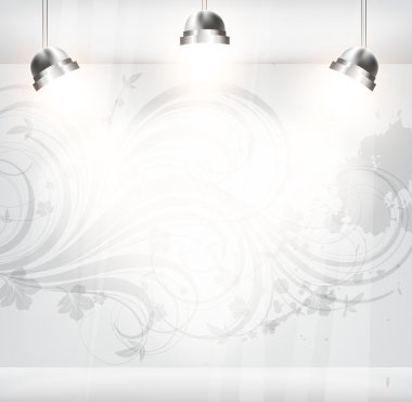 çiçek antika arka plan boş mağazası.