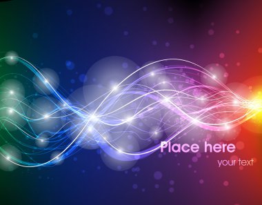 Koyu arkaplana karşı vektör çizgisi soyutlama tasarımı