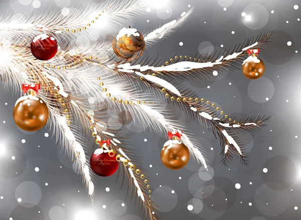 Χριστουγεννιάτικη κάρτα μετάξι φορέα για το σχεδιασμό Ευτυχισμένο το νέο έτος — Διανυσματικό Αρχείο