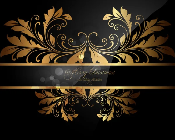 Summer black golden banner — Stock Vector