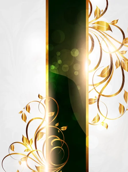 Letní bílé Zlatá karta s bezproblémovou ornament na pozadí a slunce svítí — Stockový vektor