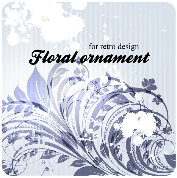 Fond floral dessiné à la main avec des fleurs, carte vectorielle de voeux pour un design rétro — Image vectorielle