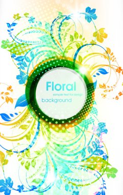 yaz çiçek tasarım öğeleri ile güneş