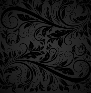 çiçek desenli duvar kağıdı tasarımı, siyah için dikişsiz çiçek arka plan