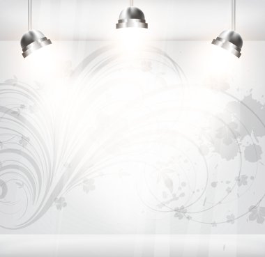 çiçek antika arka plan boş mağazası.