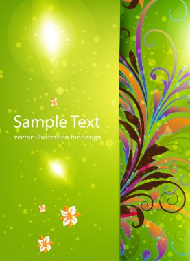 Vintage yeşil çiçek arka plan.