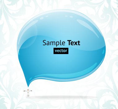 kardan adam ve kış süsleme ile parlak konuşma balonu vektör arka plan.