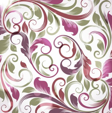 kesintisiz wallpaper ile çiçek süsleme ile yapraklar ve çiçekler vintage design, vektör retro arka plan