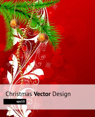 Noel arkaplanı, takılar ve Noel ağacı.