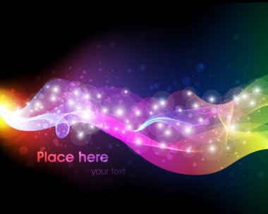 Koyu arkaplana karşı vektör çizgisi soyutlama tasarımı