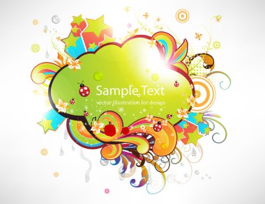 Grunge tasarım yaz çiçek arka plan