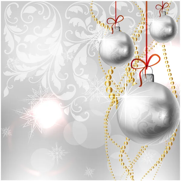 Elegante kerst achtergrond met kerstballen — Stockvector