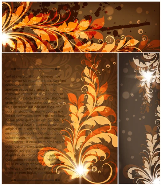 Brown Leaves. set — Stock Vector