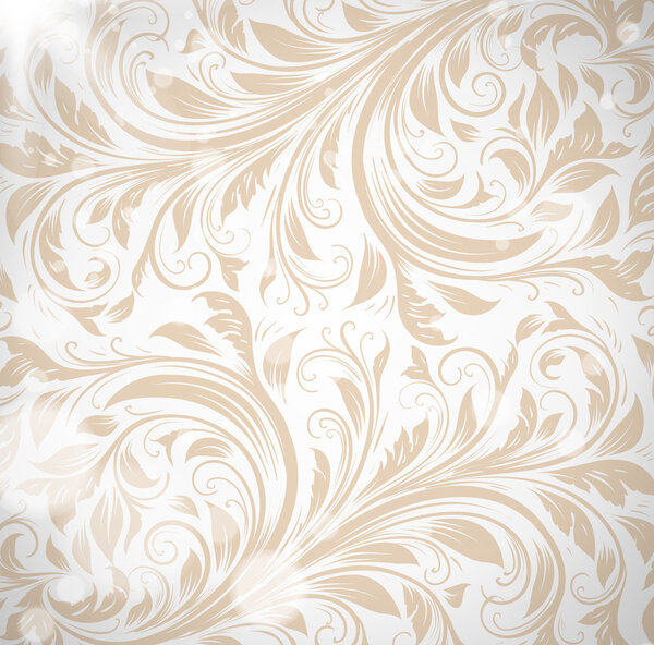 Seamless white Damask wallpaper