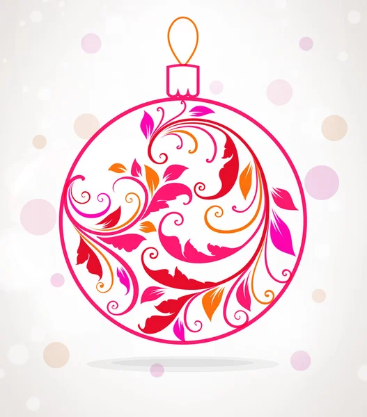 Pink Christmas vintage background with retro hand drawn balls for xmas design — Stock Vector