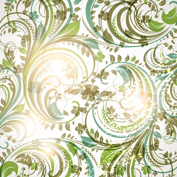 Papel de parede sem costura com ornamento floral com folhas e flores para o design do vintage — Vetor de Stock