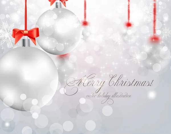 Elegant christmas background with baubles — Stock Vector