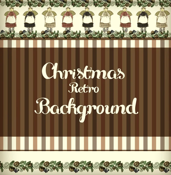 Vintage achtergrond voor Kerstmis ontwerp. hand getrokken vector. — Stockvector