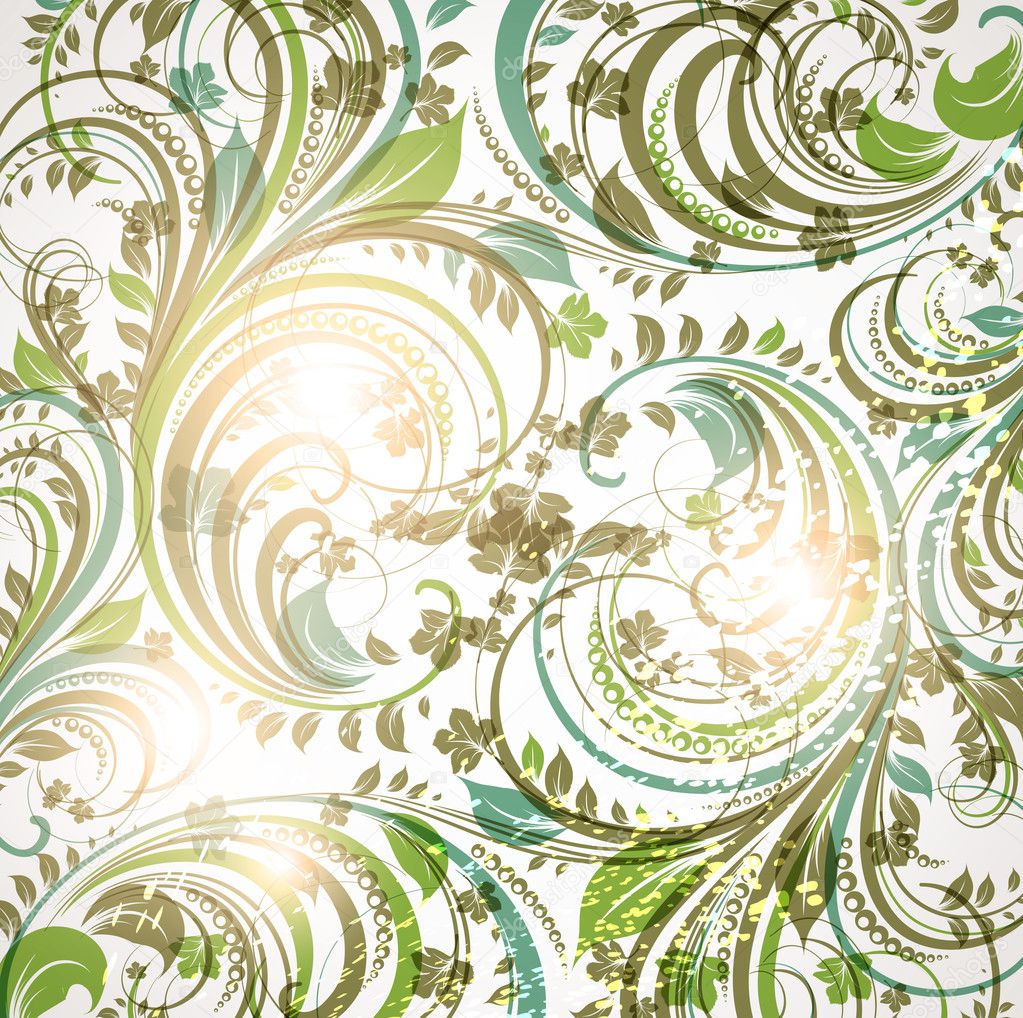Seamless wallpaper with floral ornament with leafs and flowers for vintage design