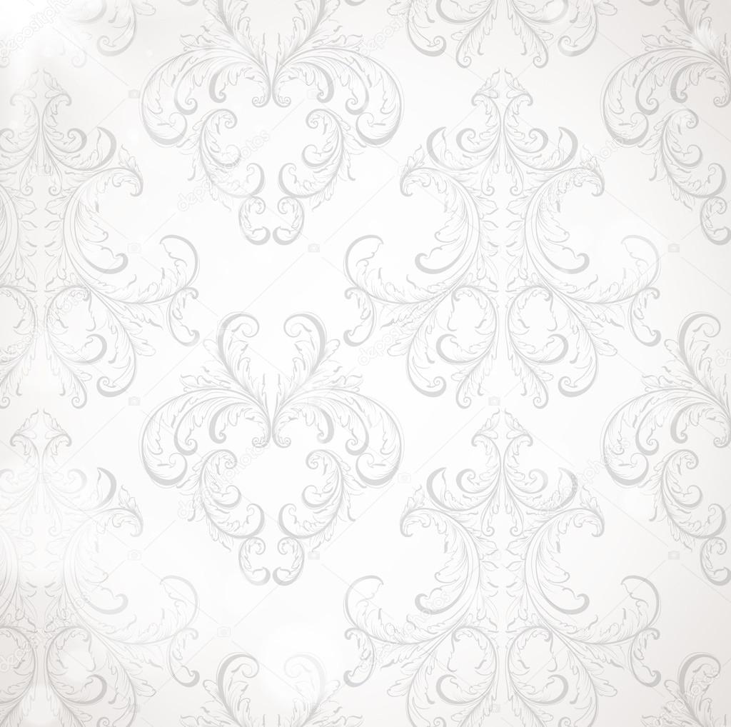 Seamless white Damask wallpaper Stock Vector Image by ©Ozerina #15871533