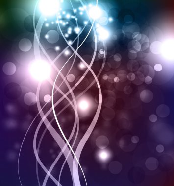 Koyu arkaplana karşı vektör çizgisi soyutlama tasarımı