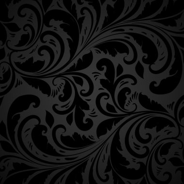 çiçek desenli duvar kağıdı tasarımı, siyah için dikişsiz çiçek arka plan