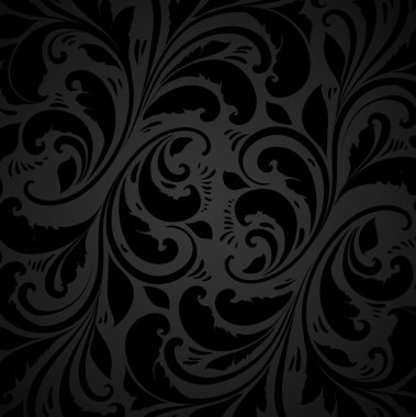 çiçek desenli duvar kağıdı tasarımı, siyah için dikişsiz çiçek arka plan