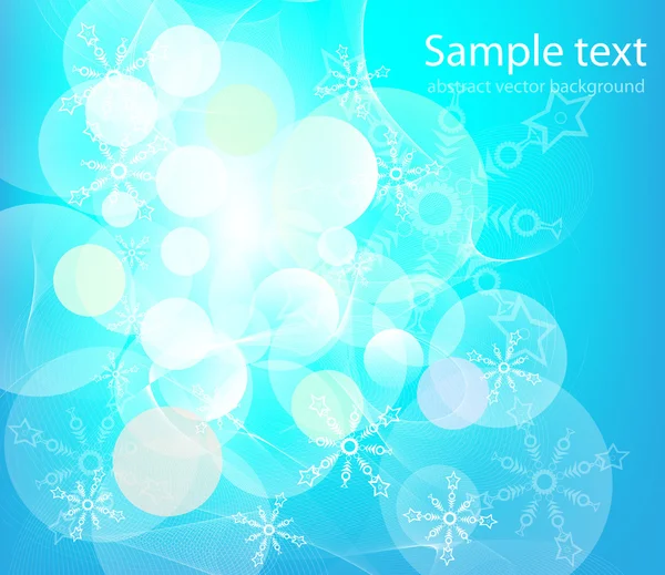 Beyaz kar taneleri ve ışıkları olan soyut Noel kartı