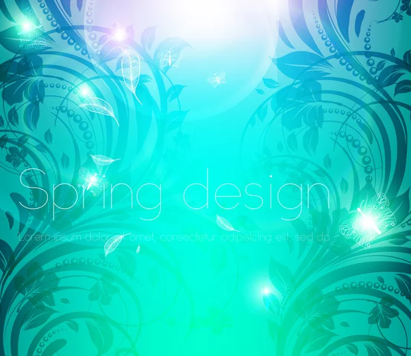 Abstract colorful bright spring or summer floral background with flowers for design. — Stock Vector