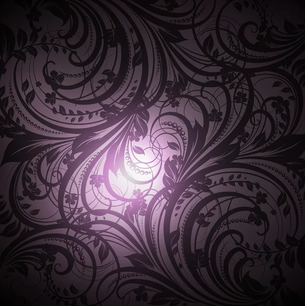 Fond floral sans couture avec motif de fleurs pour la conception de papier peint, noir. violet — Image vectorielle