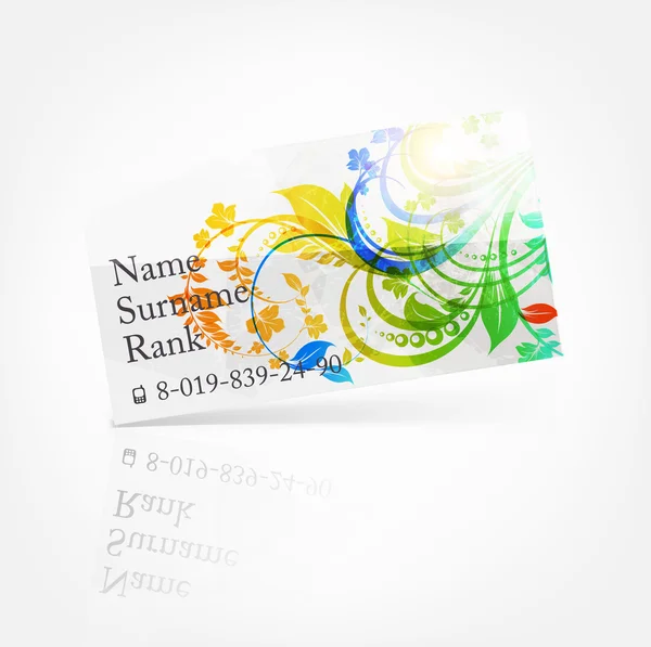 Цветные визитные карточки весной или летом цветочный яркий шаблон дизайна — стоковый вектор