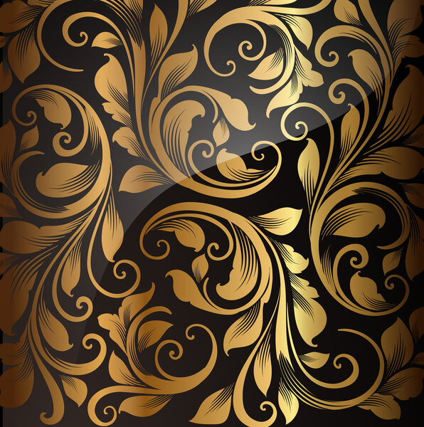 Бесшовные обои узор золото, вектор
