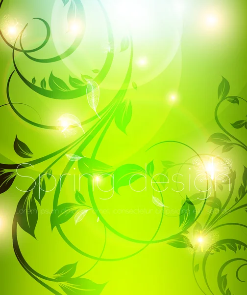 Abstract colorful bright spring or summer floral background with flowers for design — Stock Vector