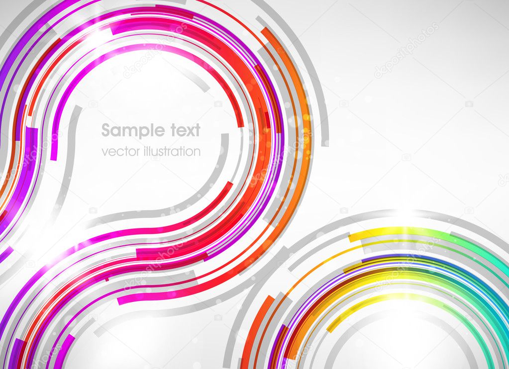 Abstract retro technology circles vector background.