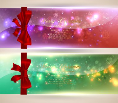 Noel tebrik kartları kırmızı ok ve Noel tasarım için kızdırma kar taneleri.