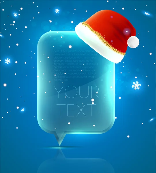 Discurso de Navidad burbuja con sombrero de Santa para el diseño de Navidad — Vector de stock
