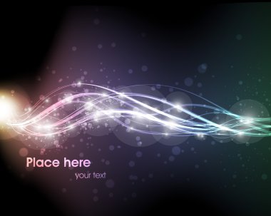 Koyu arkaplana karşı vektör çizgisi soyutlama tasarımı