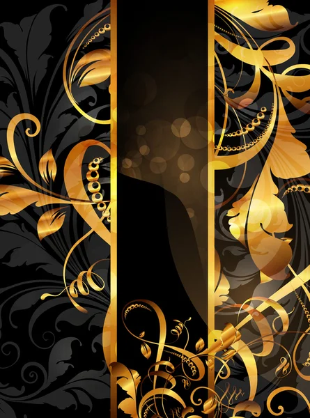 Bannière dorée noire d'été — Image vectorielle