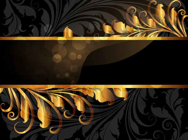 Banner dorado negro de verano — Vector de stock