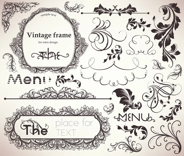 Patrón abstracto para diseño. Elementos retro florales para fondo — Archivo Imágenes Vectoriales