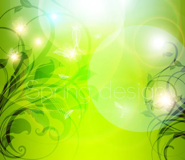 Abstract colorful bright spring or summer floral background with flowers for design. — Stock Vector