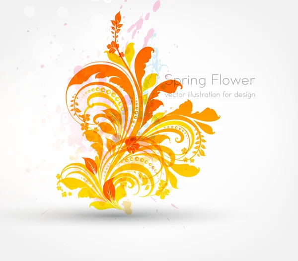 Рука Мальований квітковий фон з квітами, вітальна векторна листівка для ретро-дизайну — стоковий вектор