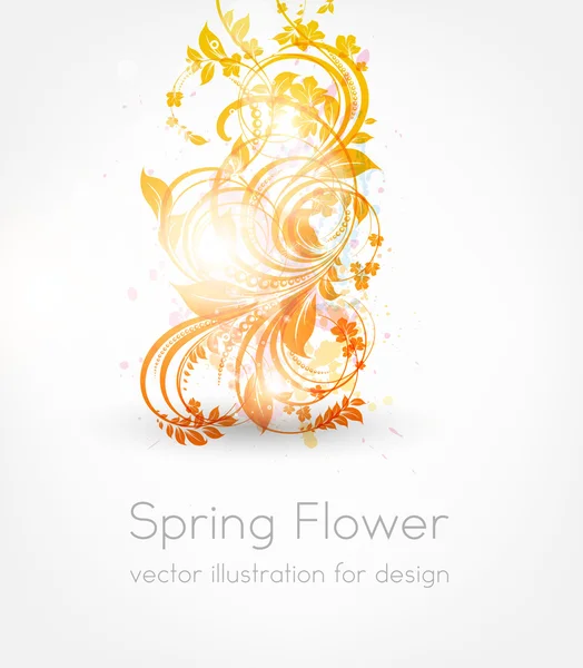 Hand Drawn floral background with flowers, greeting vector card for retro design — Stock Vector