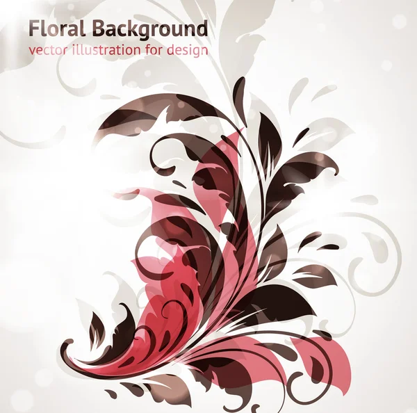 Hand Drawn floral background with flowers, greeting vector card for retro design — Stock Vector