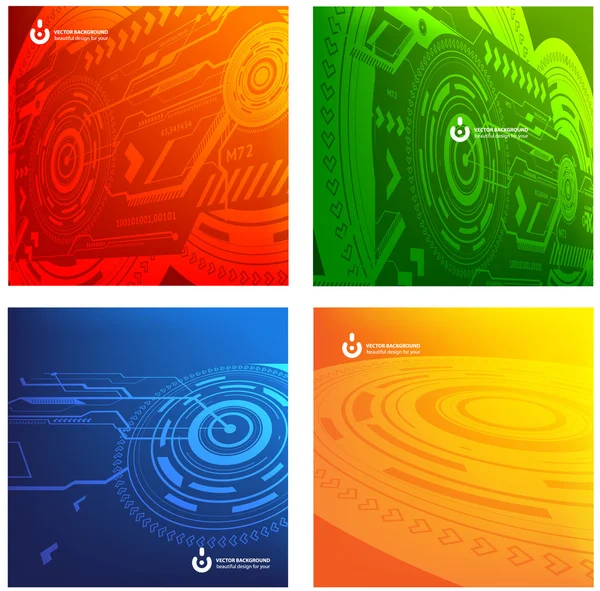 Abstract set of techno vectors. — Stock Vector